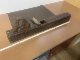 Großer französischer Vintage Tischler Holzhobel Werkzeug