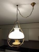 Lampe opaline laiton