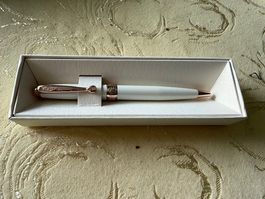 Kugelschreiber Omega weiss roségold NEU im Etui
