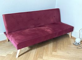 Sofa mit Schlaffunktion Samtstoff 167×80x74 cm