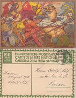 Bundesfeier-Postkarte 1911."Burgunderkriege", 1.VIII.11