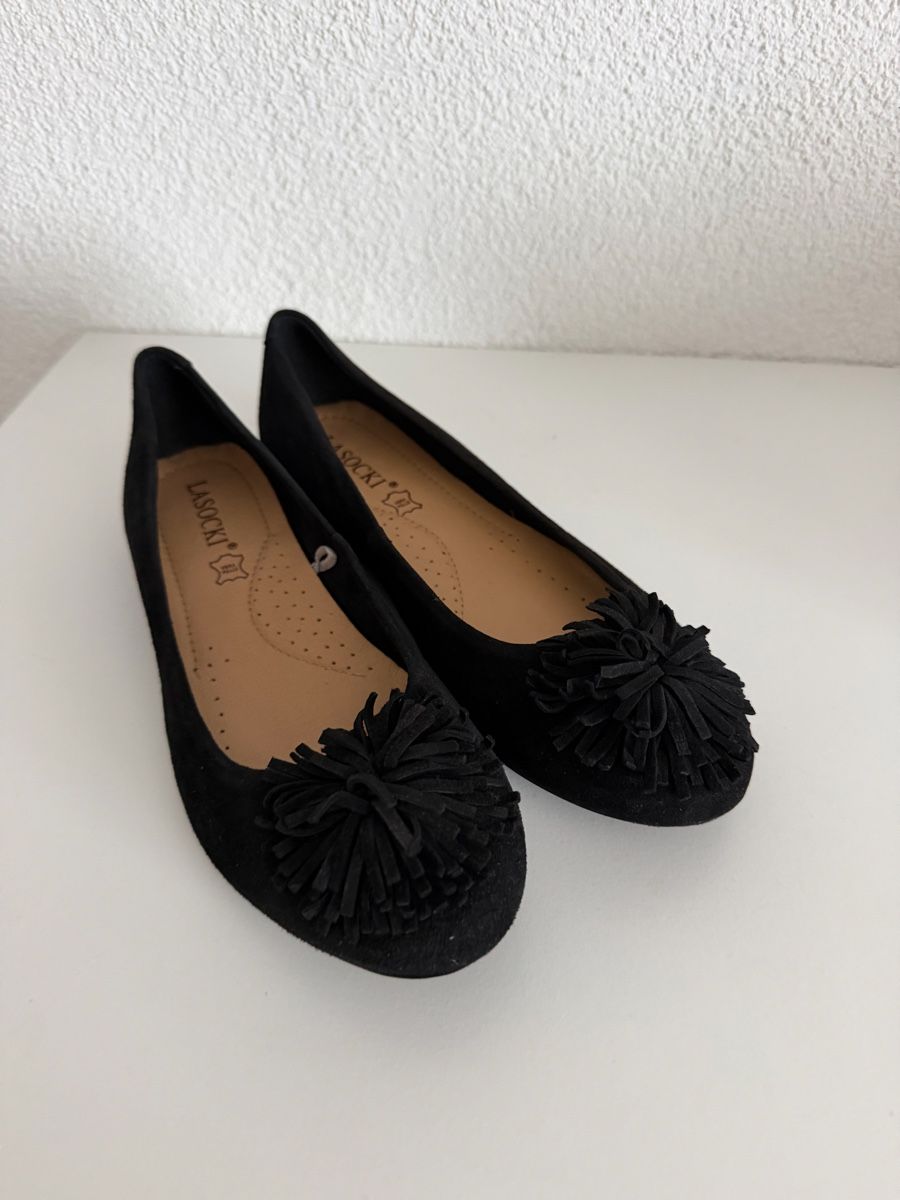 Chaussures femmes: Schwarze Ballerinas LASOCKI Grösse 38 mit Bommel – Neuf (Voir description) à Langnau am Albis par Schneeflocke92 3