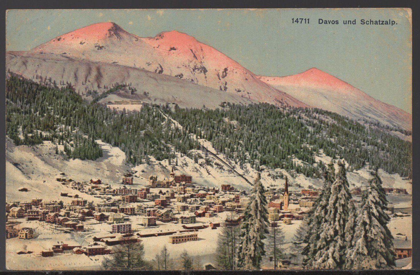 Cartoline postali: DAVOS  und  Schatzalp  1913 – Usato da Aarau venduto da kufi44