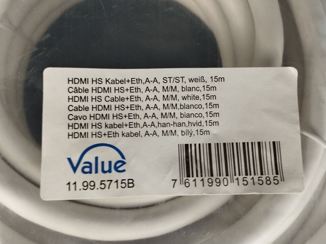 Cavi: VALUE Hdmi Kabel 15 Meter weiss – Nuovo (secondo la descrizione) da Schübelbach venduto da Restwert_Schubelbach 6