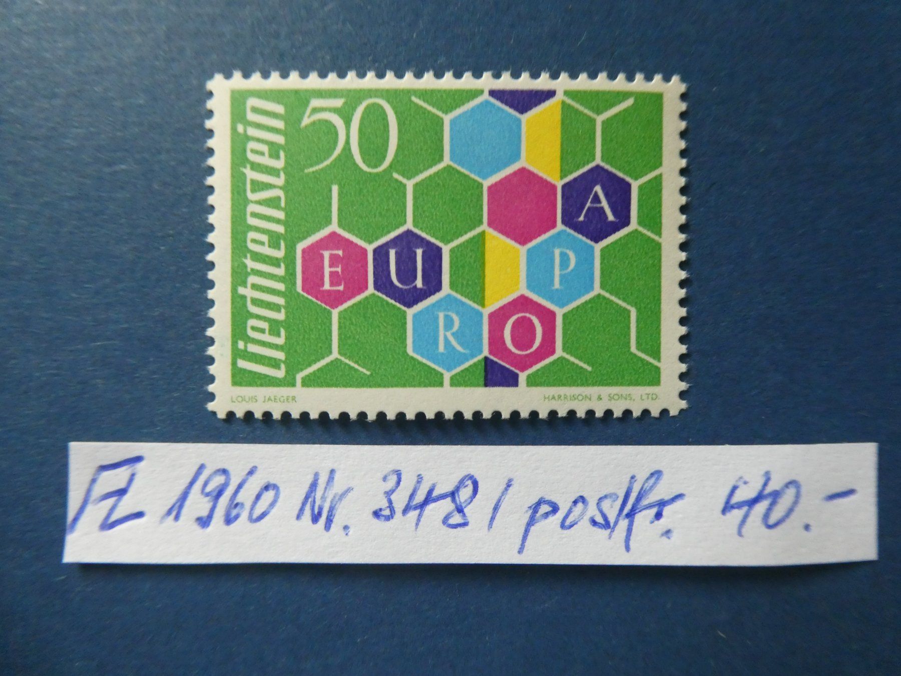 Tutti i francobolli: FL 1960 Nr. 348I postfrisch ** – Usato da Lausen venduto da Herbamare01