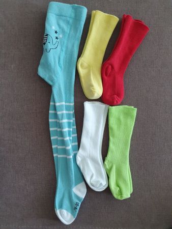 Babystrumpfhose Gr. 74/80 türkis und Socken ca Gr. 21
