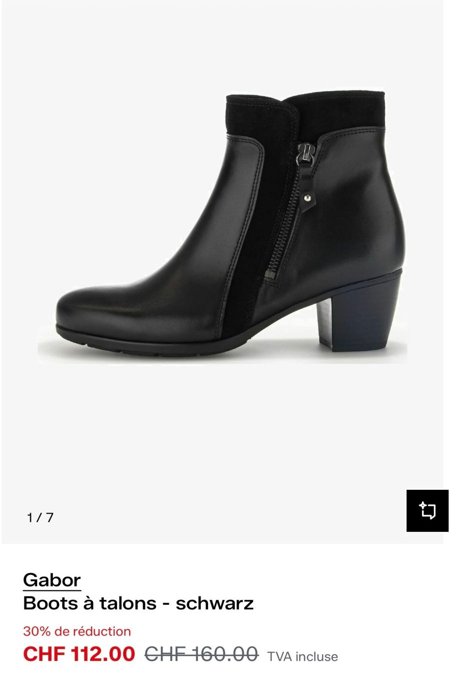 Gabor Scarpe da donna: Bottines Gabor noires en cuir 40 – Nuovo (secondo la descrizione) da Genève venduto da alfalfa