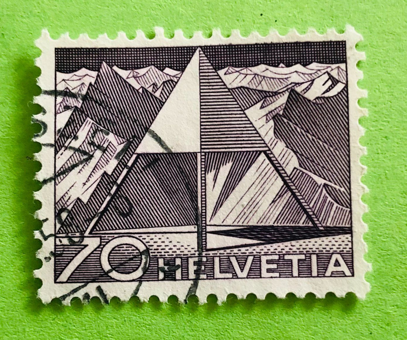 Alle Briefmarken: Nr.308 mit Stempel Triangulationspunkt Technik und Landschaf – Gebraucht aus Aarau von Billa007