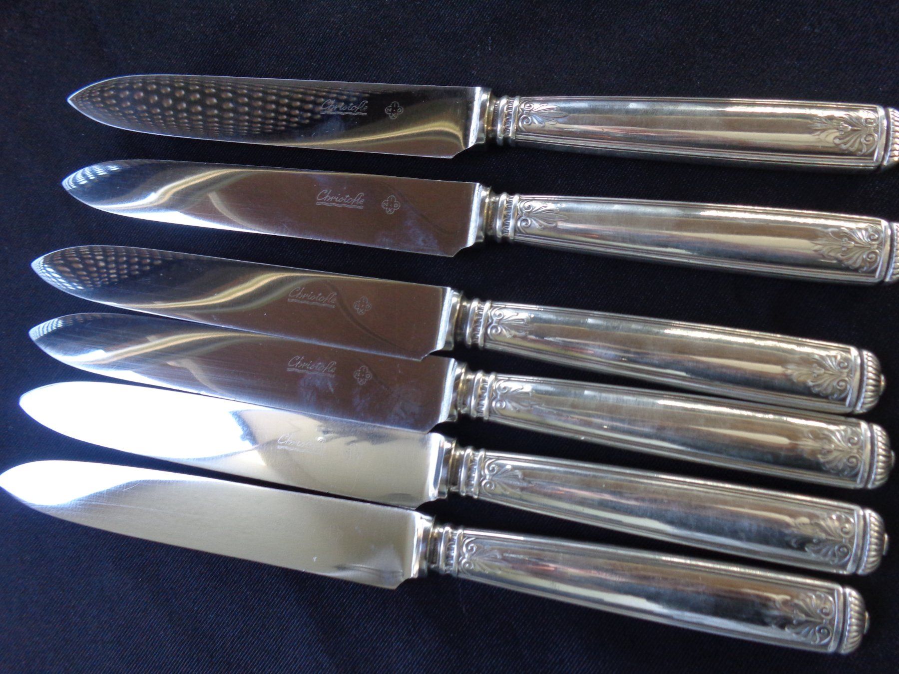 Christofle Bestecksets: * 6 X GRANDE COUTEAUX CHRISTOFLE MAILMASON ORIGINAL – Neu (gemäss Beschreibung) aus Morges von argento.oro.65 3