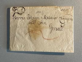 Vorphila Zuger Kursiv Stempel 1815 in Schwarz