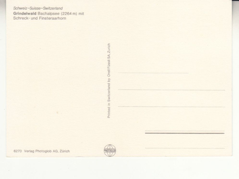 Cartoline postali: Bachalpsee ca. 1970 – Usato da Bürglen TG venduto da StampGraf 1