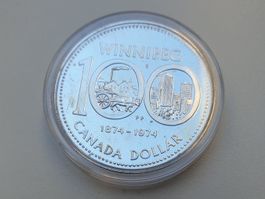 🇨🇦 Kanada $1 1974 Winnipeg Specimen – 0,375 oz Silber