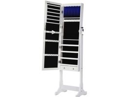 Schmuckschrank LED Spiegel abschliessbar Schubladen LIVORA