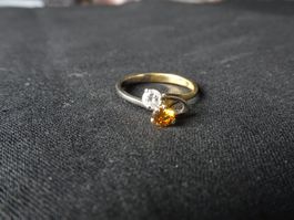 750 Goldring 2 Diamanten Brillanten ca. 0,45 ct Ring Gold