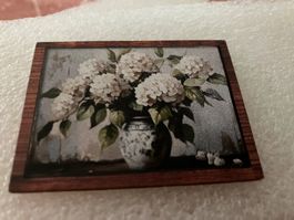 2D Flachdruck Blumen, schönes Wandbild für die Puppenstube