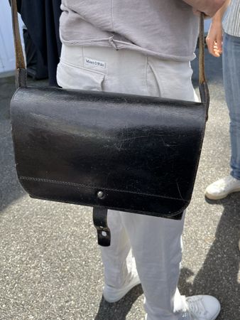 Tasche Leder BLS schwarz mit Gebrauchsspuren