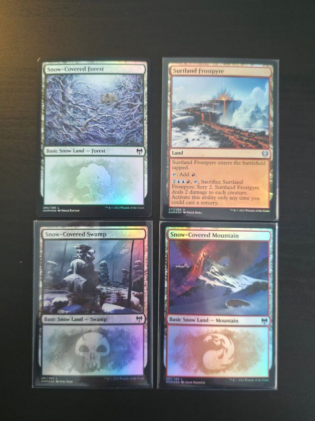 Magic The Gathering Sammelbilder & Trading cards: Magic Kaldheim - 4 foil lands – mint – Neu (gemäss Beschreibung) aus La Tour-de-Peilz von val_h8g8