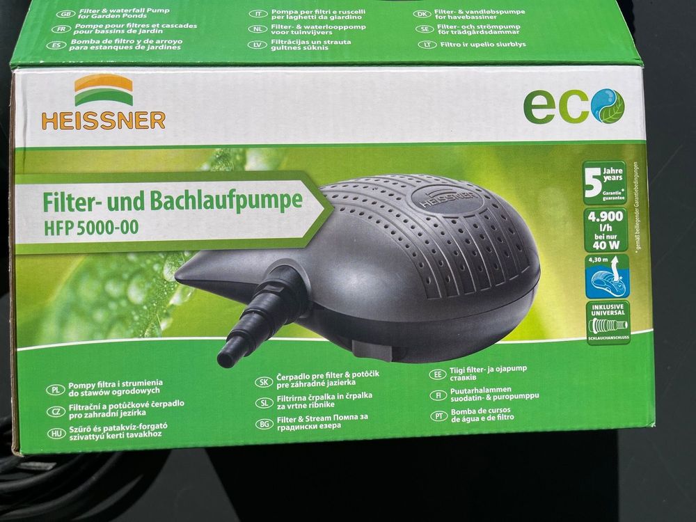 Heissner Gartenteich Pumpe HFP5000 Filter und Bachlaufpumpe Kaufen