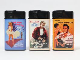 3 Stk. Feuerzeug voll Marilyn Monroe James Dean Elvis Presle