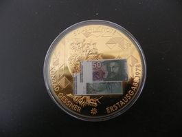 Grosse Medaille 50 Franken Banknote Erstausgabe 1978