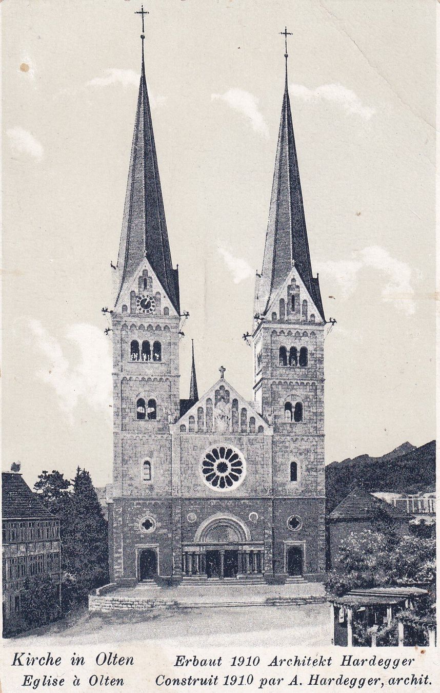 Cartoline postali: Kirche in Olten   Eglise à Olten – Usato da Cormoret venduto da Pascalll2001