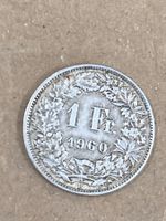 SVIZZERA 1 FR MONETA IN ARGENTO 1960 usata - circolata