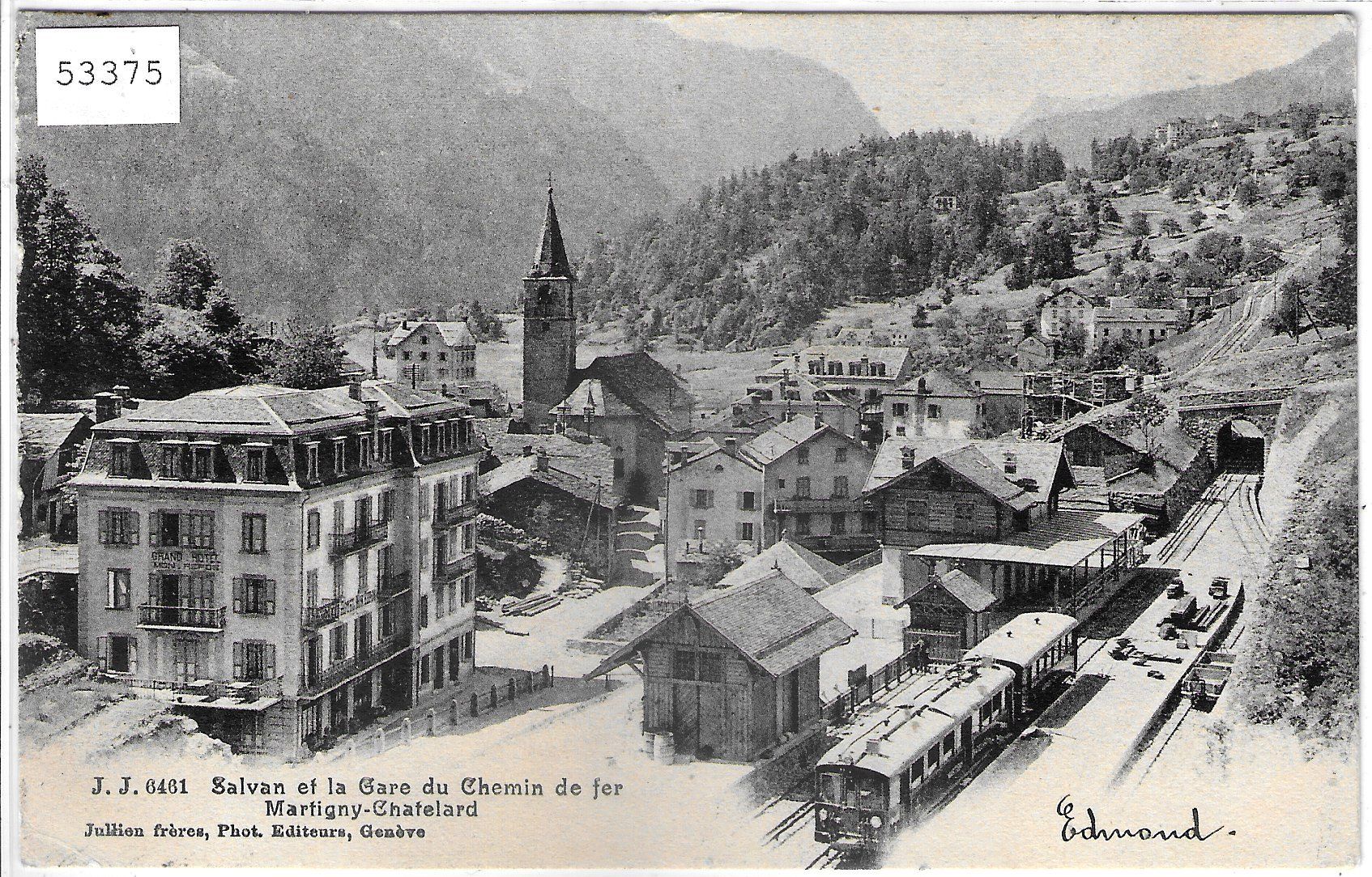 Cartoline postali: Salvan et la Gare du Chemin de fer Martigny-Chatelard – Usato da Ettingen venduto da Kartenplanet