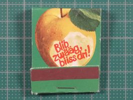 Apfel, Obst, altes Zündholz Briefchen (vollständig)
