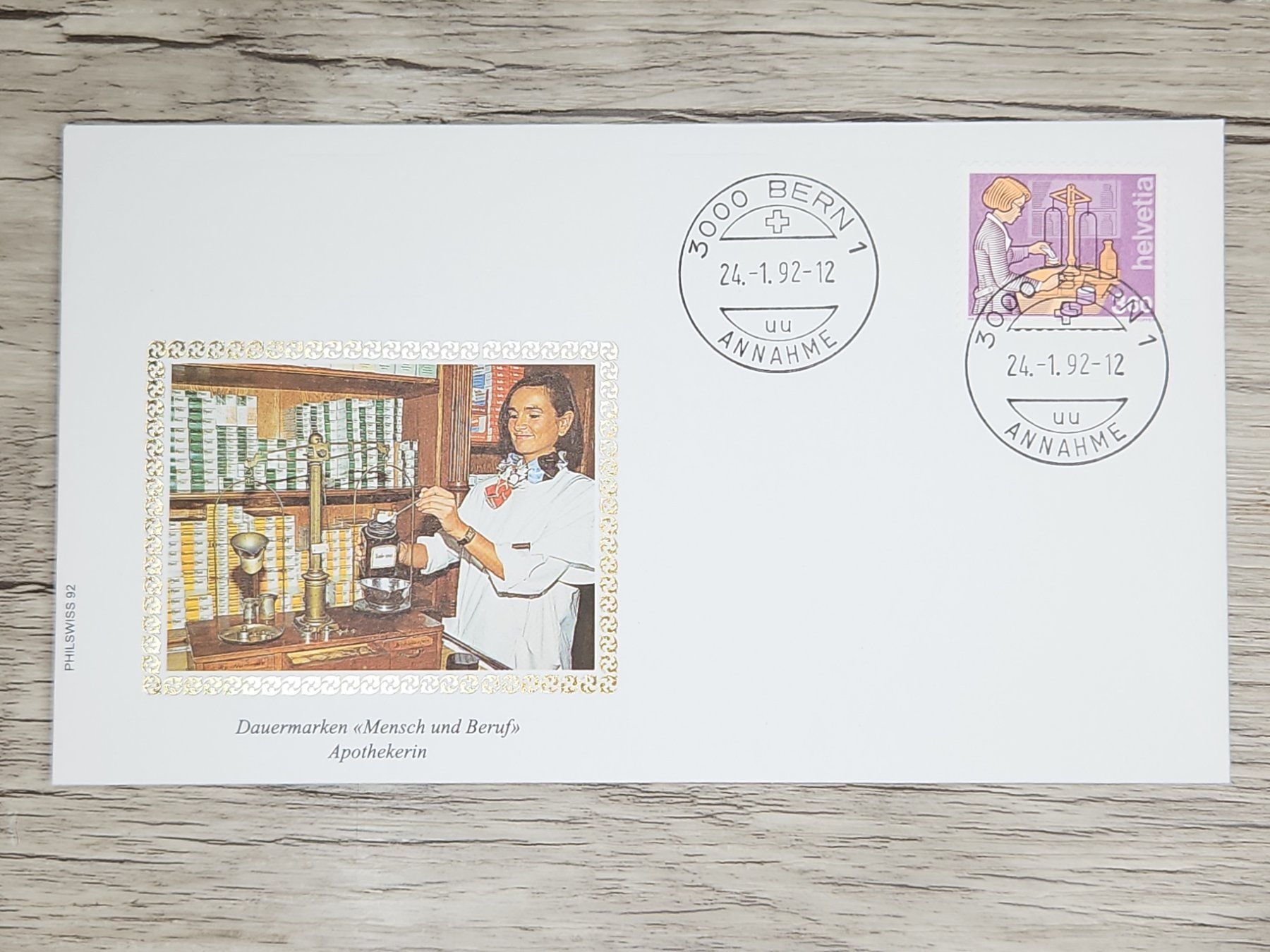 Tutti i francobolli: CL03 Enveloppe + Timbre Suisse 1992 – Usato da Cousset venduto da Patrick_Collections
