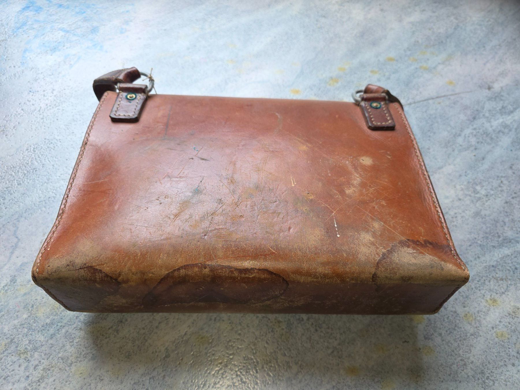 Schweizer Armee Borse: Mineur Ledertasche CH-Armee > leer  1953 – Usato da Obermumpf venduto da oiskypoisky 2