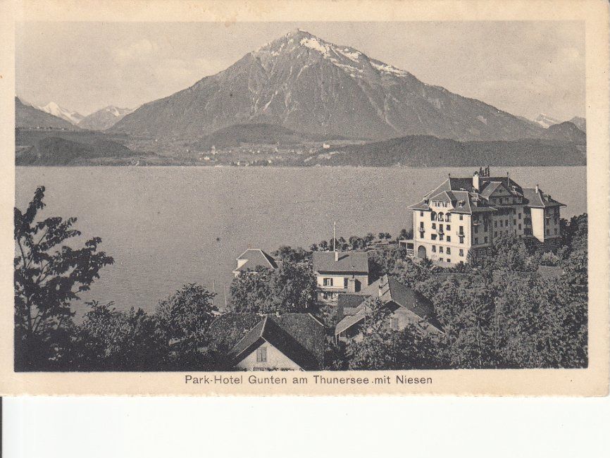 Cartoline postali: Gunten Park Hotel ca. 1935 – Usato da Bürglen TG venduto da StampGraf