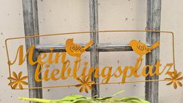 Rost Deko mit Vögel mein Lieblingsplatz