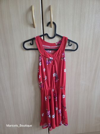Red floral mini dress fits xxs to xs for women