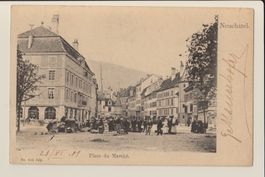 AK Neuchâtel Neuenburg - Place du Marché - 20.11.1901