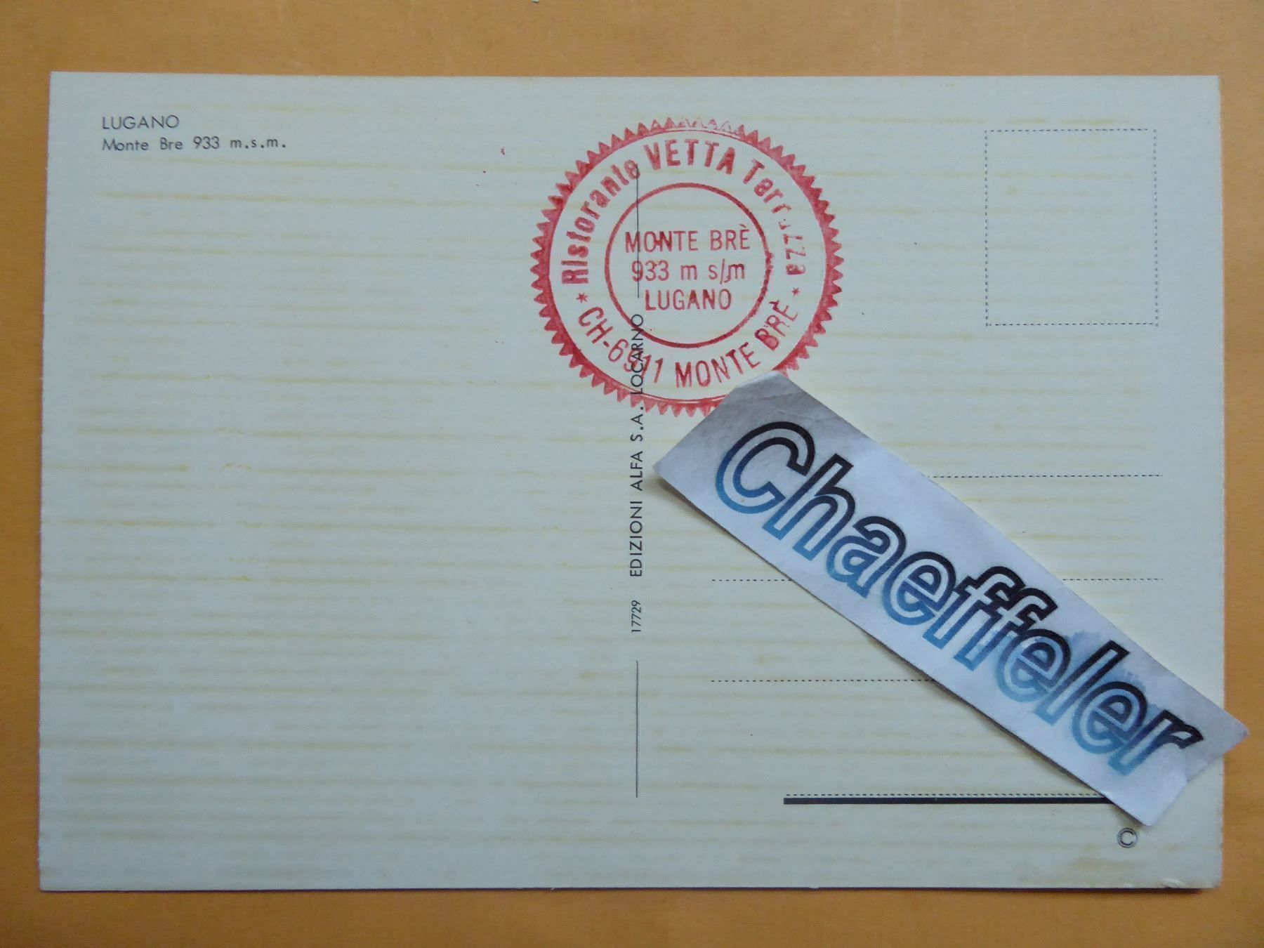 Cartes postales: Lugano, Monte Bre – Neuf (Voir description) à Zürich par Chaeffeler 1