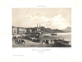 Luzern Tonlithographie von Deroy