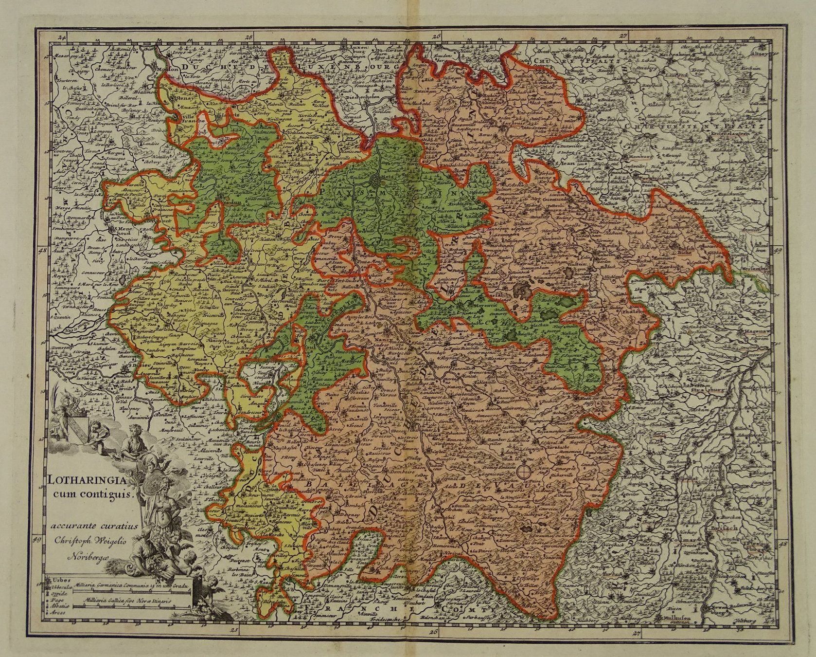 Landkarten & Atlanten: LOTHRINGEN, LORRAINE, KUPFERSTICHKARTE – Gebraucht aus Grüningen von Kartensammler 1