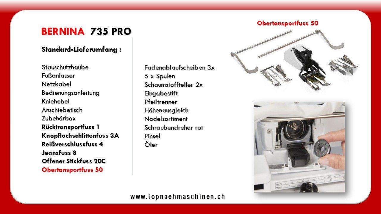 Bernina Macchine da cucire: Bernina 735 PRO – Nuovo e nell'imballaggio originale da Bülach venduto da topnaehmaschinen 2