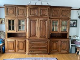 Grosse Wohnwand Kirschbaum massiv