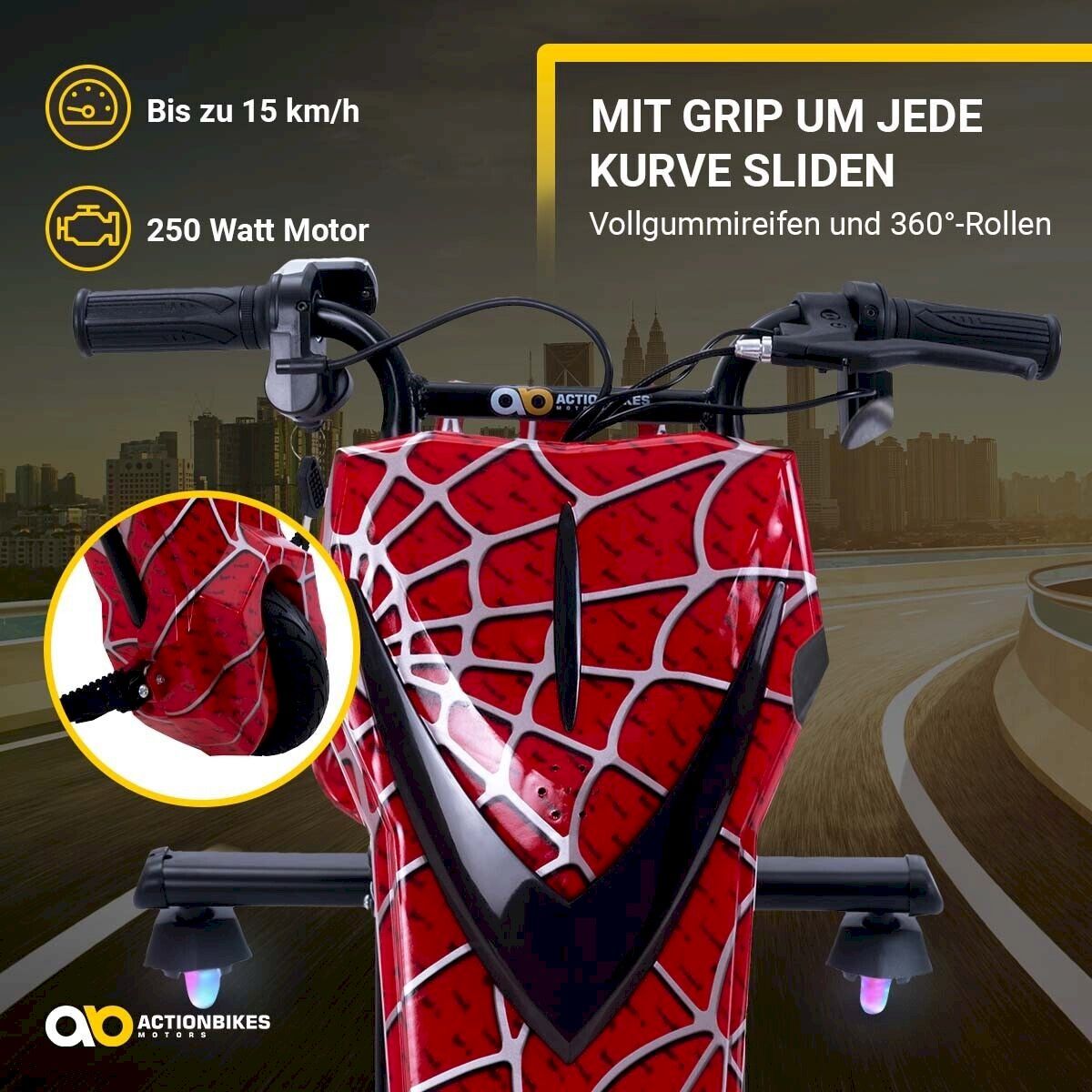 Véhicules pour enfants: Elektro-Drift-Trike Rot – Neuf avec emballage d'origine à Bottighofen par zaap 5