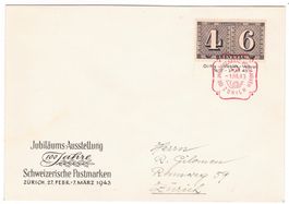Lettre de l'exposition de Zürich S240 pour Zürich 1.II.43