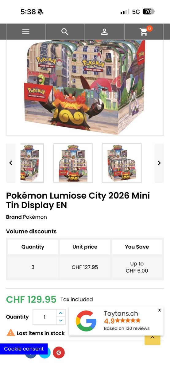 Pokémon Cartes à collectionner: Display min tin ENG scelled – D'occasion à Belprahon par Rob_ain 1