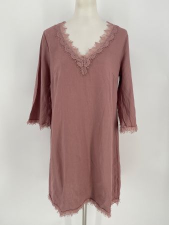 Leinen Kleid Gr. 40 mit Spitze von Bodyflirt