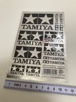 Tamiya Aufkleber Logo in diversen Grössen SCHWARZ / SILBER