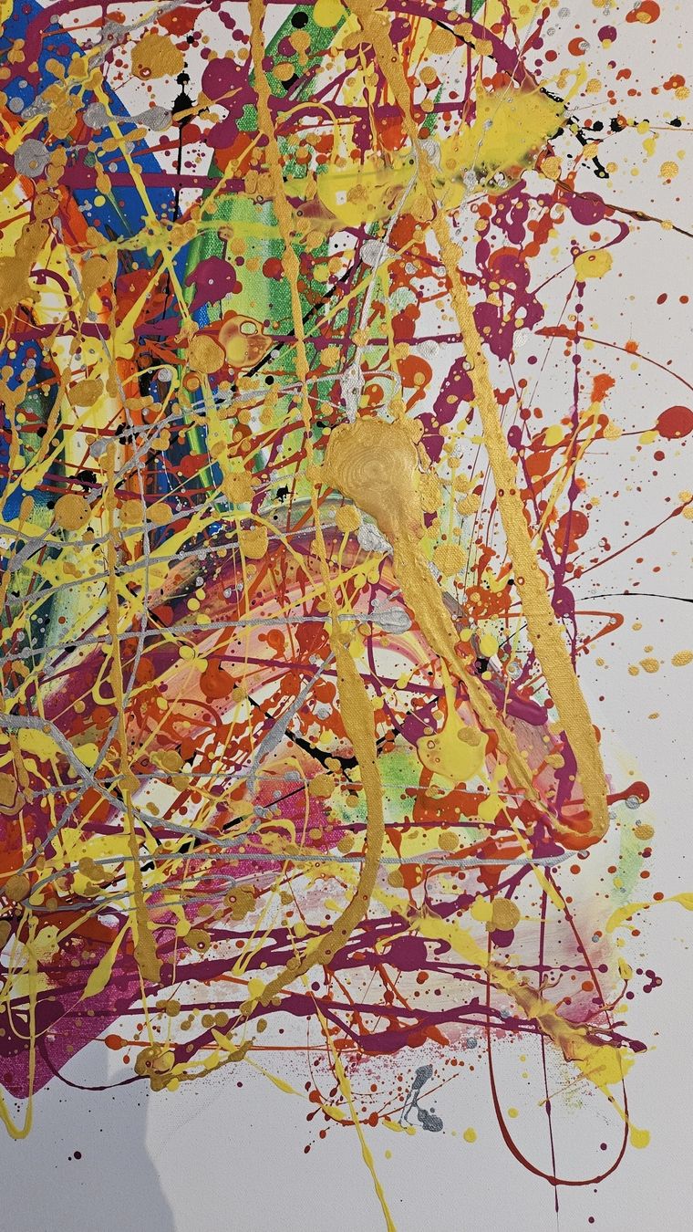 Dipinti: Peinture abstraite multicolor multicolore signée  – Nuovo (secondo la descrizione) da Le Locle venduto da fab_c9hh 5