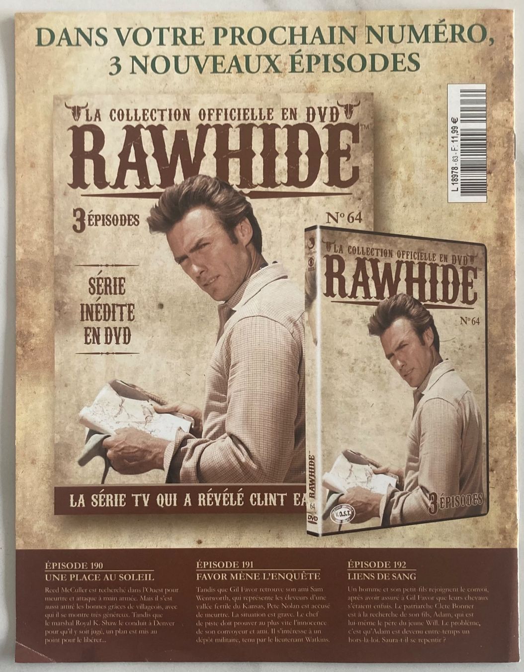 Tutti i DVDs: CLINT EASTWOOD - RAWHIDE N°63 – Usato da Poliez-Pittet venduto da Newtown-Records 2