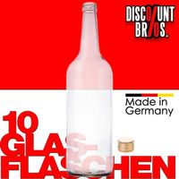 10er-Set 1000ml GLASFLASCHEN Flaschen mit Schraubverschluss