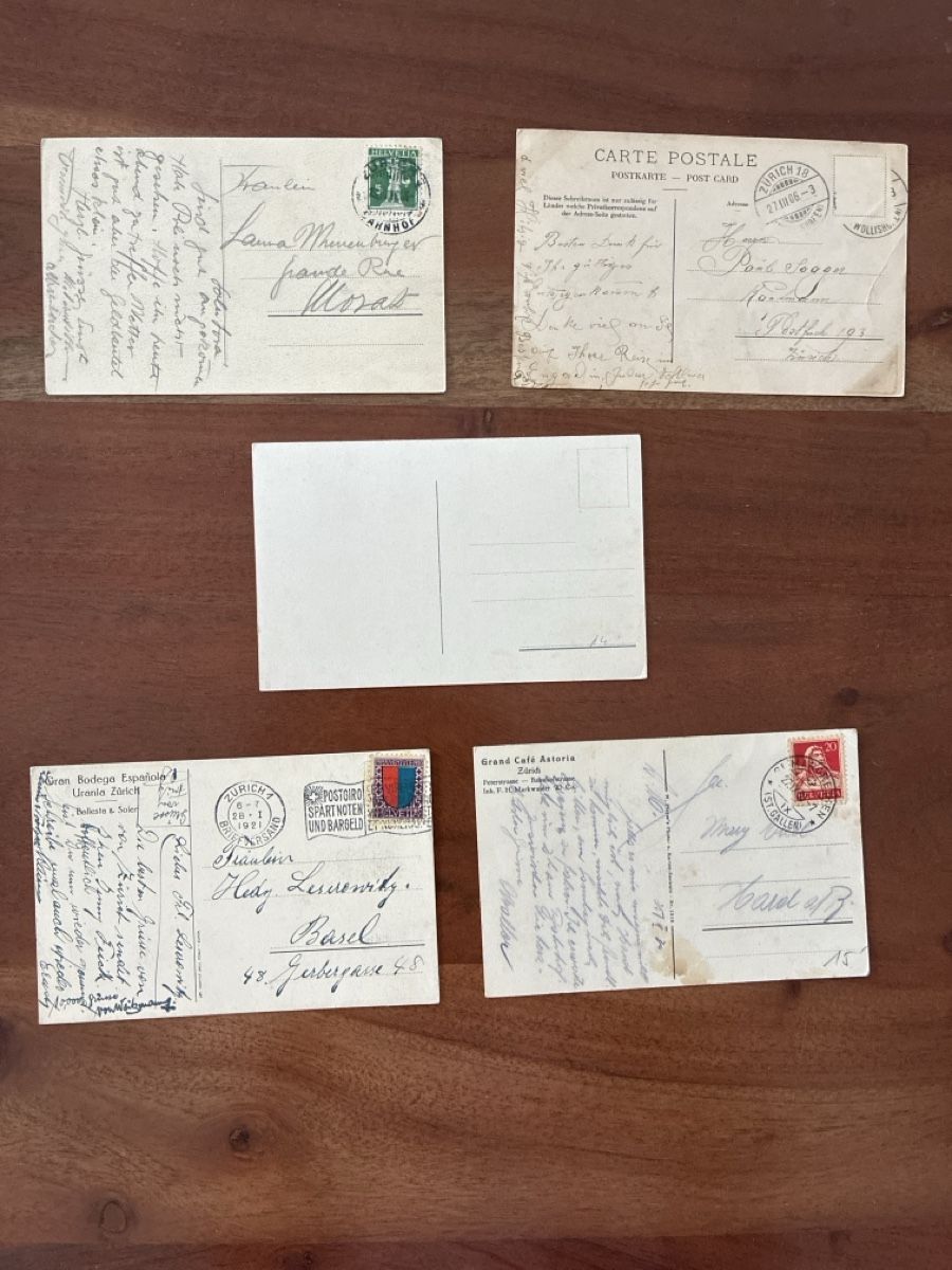 Cartoline postali: 9 Ansichtskarten Schweiz von Hotels in Zürich  – Usato da Oftringen venduto da Cla.vD.74 1