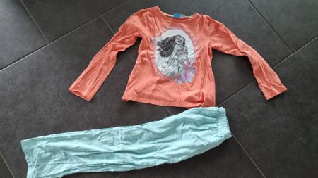 vaiana Set Pyjama Gr. 134 Orange/Türkis, Top Zustand!