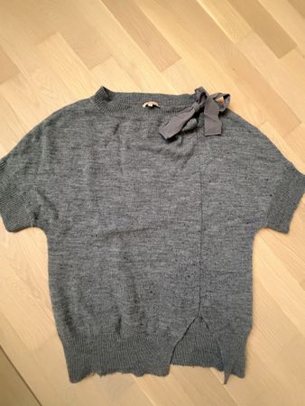Sandro Pullover 100% Merinowolle grau Gr. 36 38